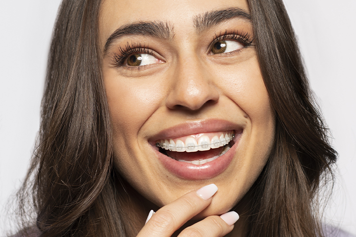 Smiling Woman Wearing Braces