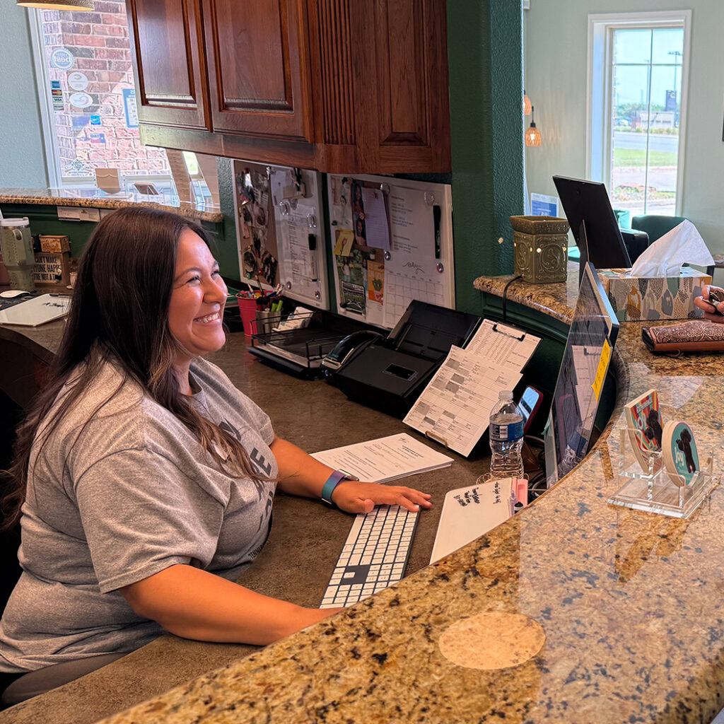 Tennison Orthodontics Front Desk With Smiling Staff Members And Patients